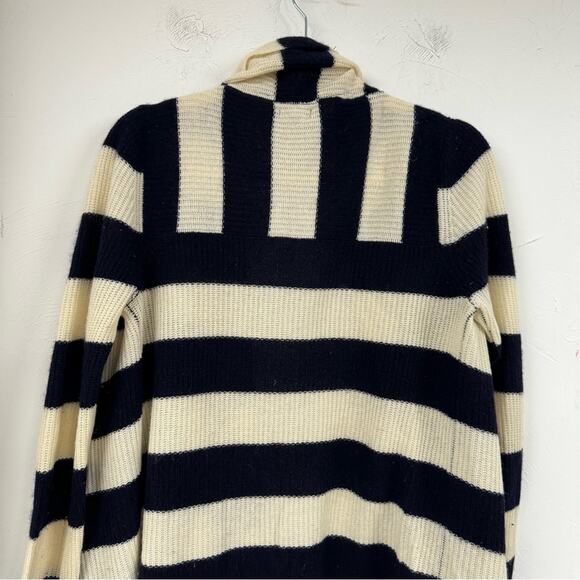 Splendid Cream & Black Cashmere Open Front Cardigan Sweater Womens M Chunky Cozy - Picture 9 of 9